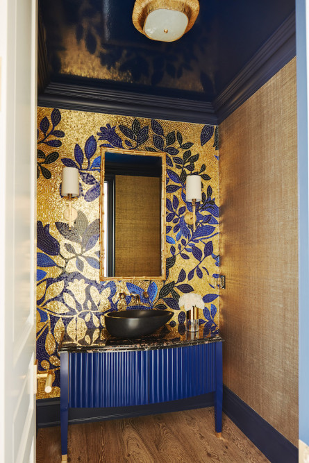 gold-and-blue-powder-room-design-mosaic-tile-wall