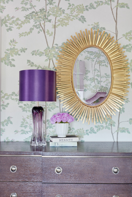 gold-oval-mirror-purple-lampshade-decor