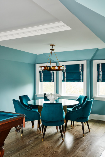 teal-wall-game-room-round-games-table